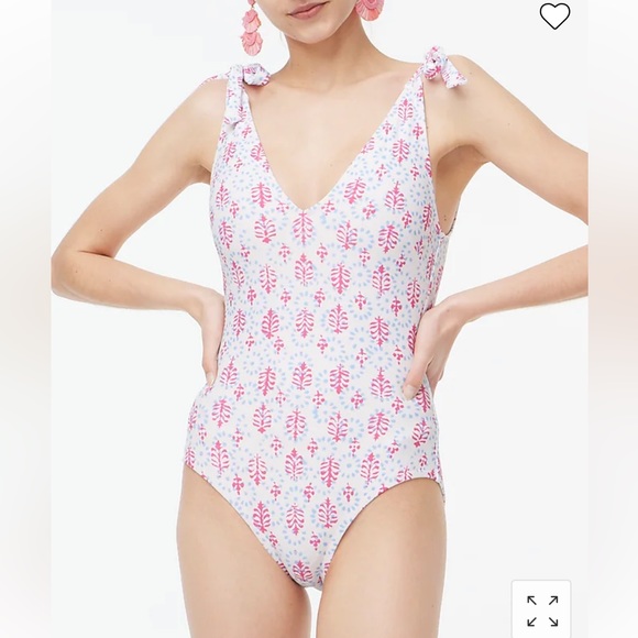 J. Crew Factory Other - J. Crew Factory printed tie shoulder Soft Cornflower Wild Be swimsuit. Size L